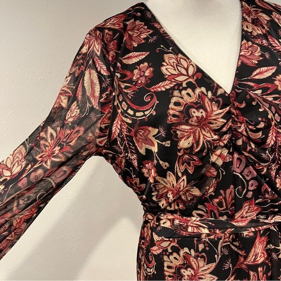 Harlow and Rose Floral Long Sleeve Maxi Dress size large - Picture 3 of 13